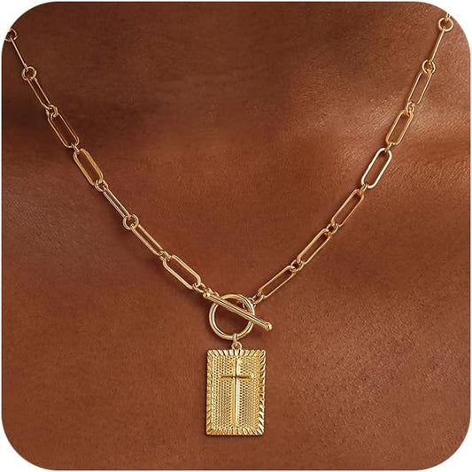 Trendy Chunky Cross Pendant Necklace for Women